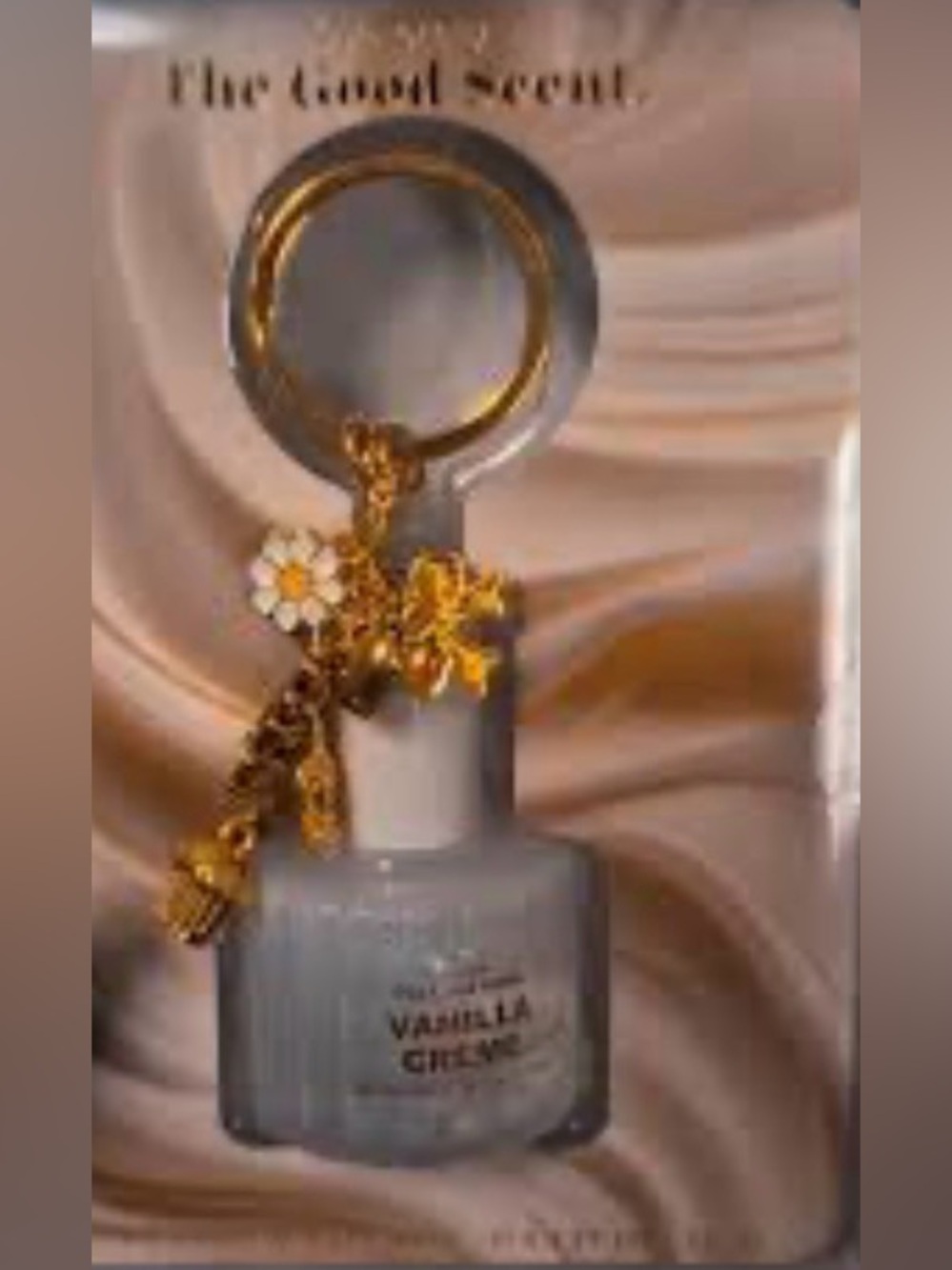 The Good Scent  Floral Charm Keyring Vanilla Cream Perfume NIB